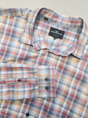 Rodd & Gunn Sports Fit Button Up Shirt Mens 2XL Pink Multi Color Long Sleeve XXL